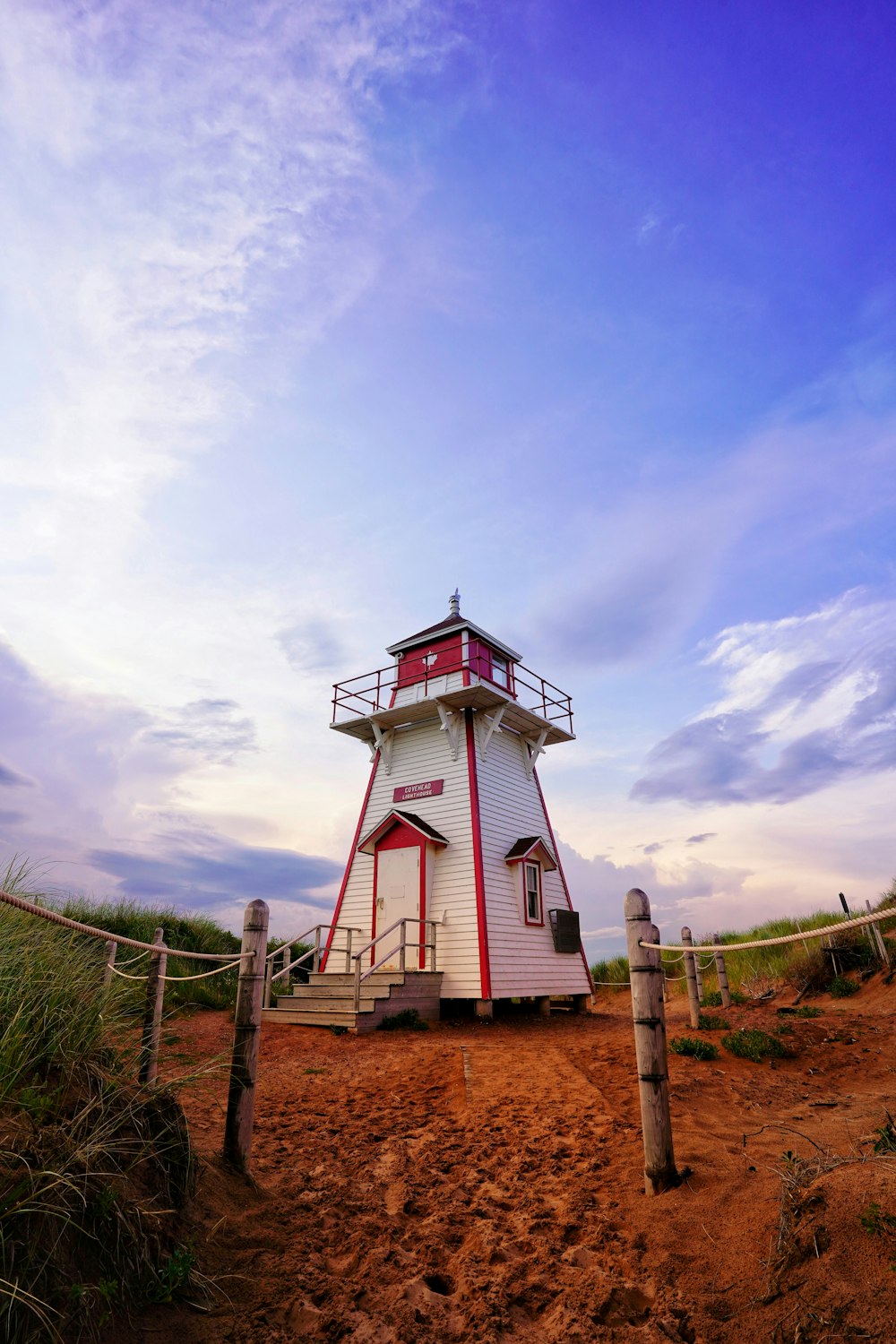 white and red lighthouse