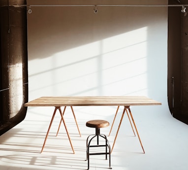 brown wooden table