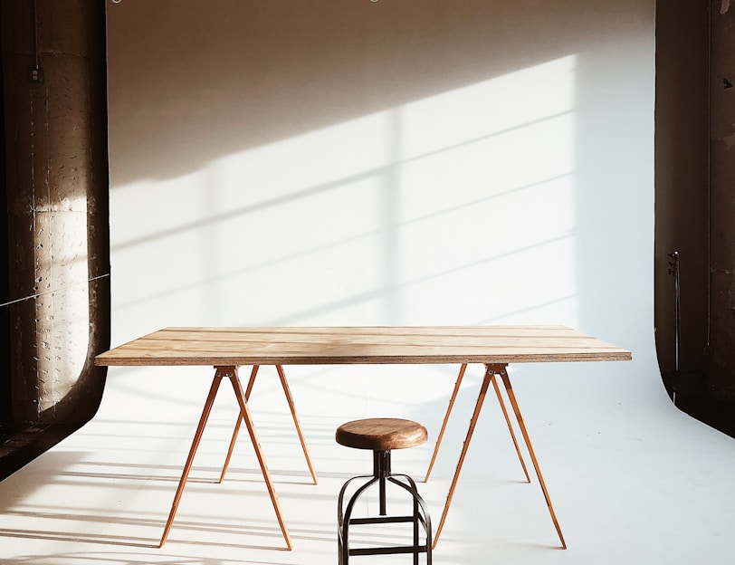 brown wooden table