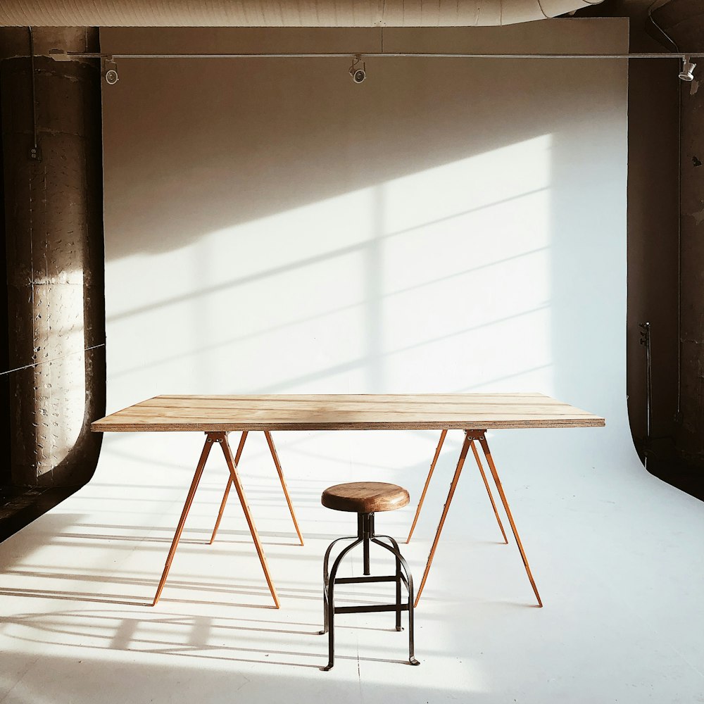 brown wooden table