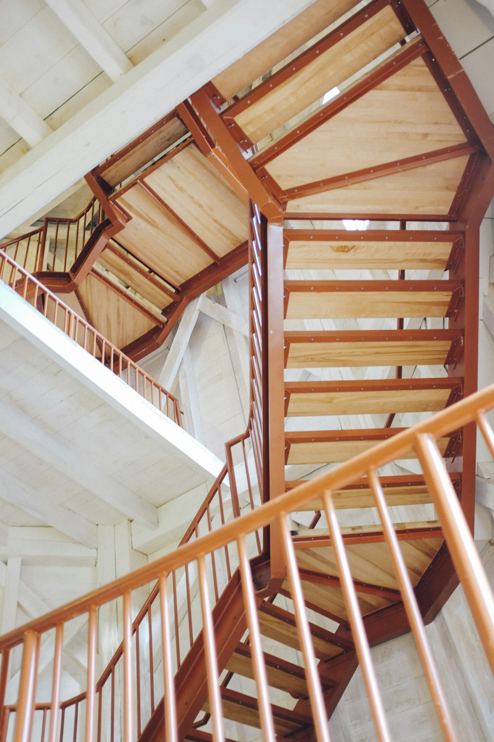 brown wooden stairs