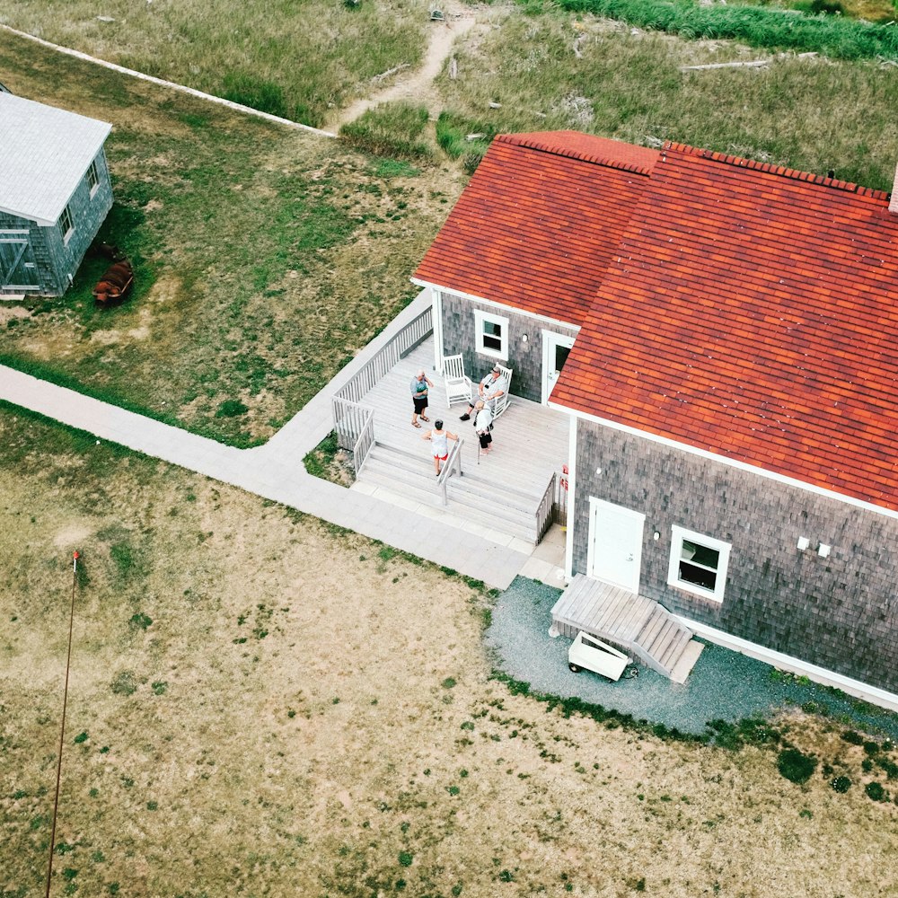 aerial photo of house