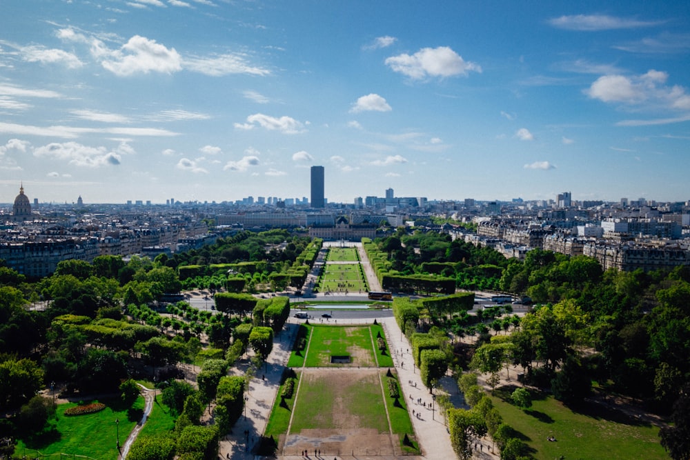 aerial photo of park