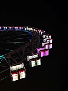 LED Ferris wheel during night