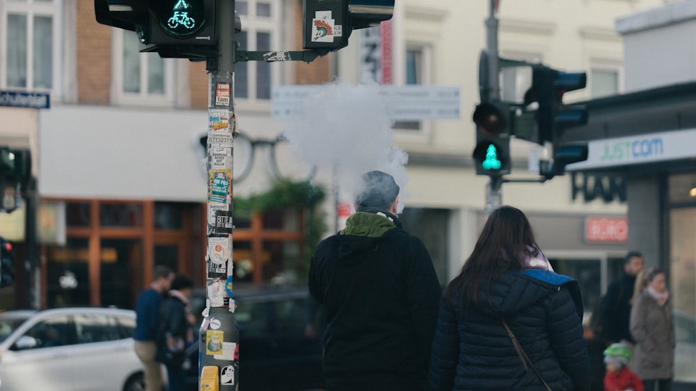 group of people on road