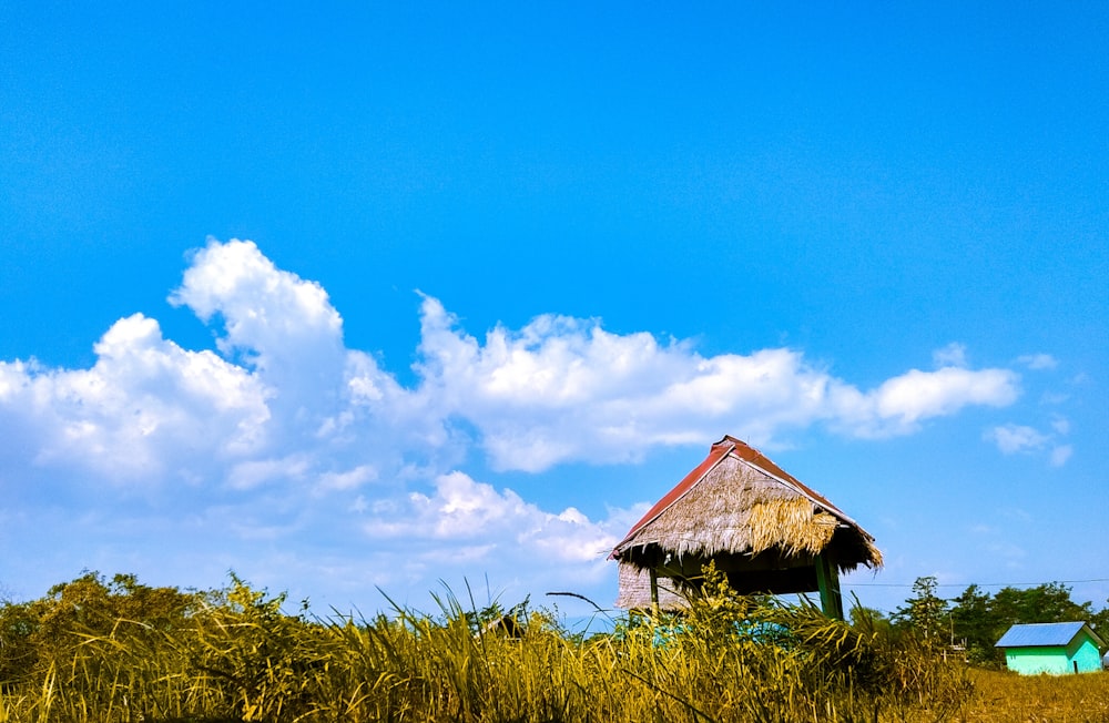 brown wooden gazebo