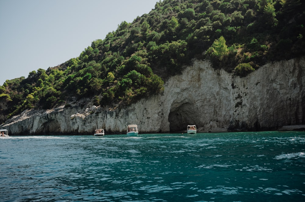 calm water near cliff