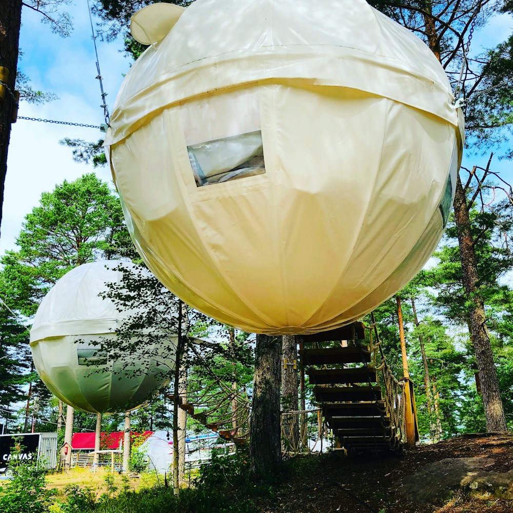 yellow and brown tree house