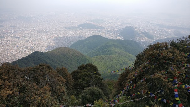 A panoramic view of Leh town nestled in the valley, showcasing the unique blend of culture and nature.