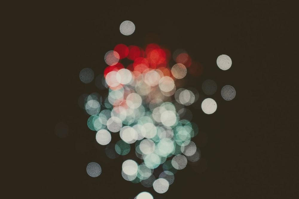 white and red bokeh lights