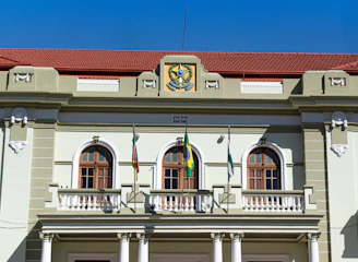 hanged flags on balcony