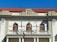 hanged flags on balcony