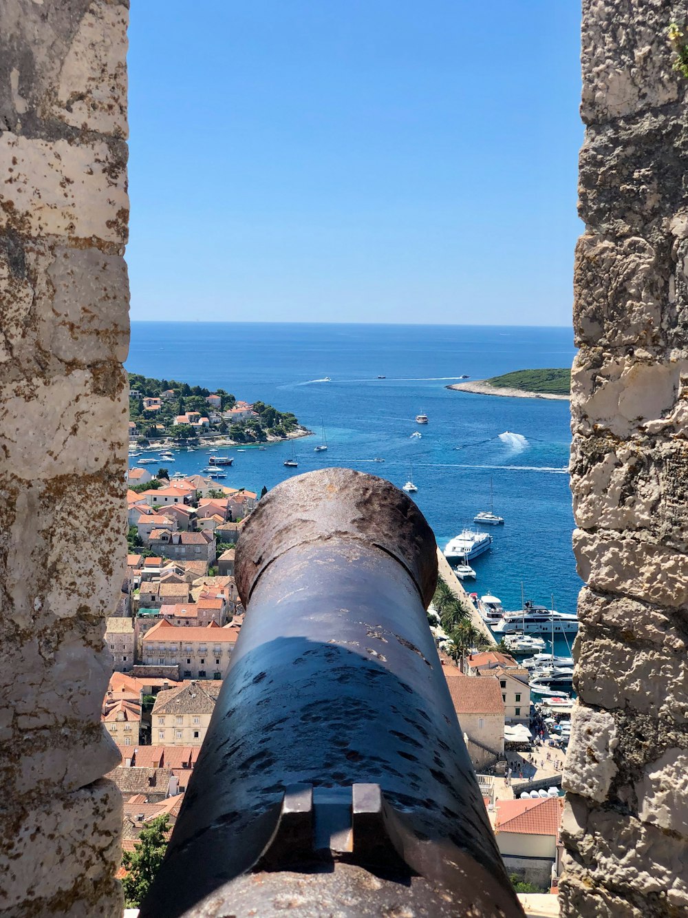 cannon facing coastal area