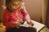 girl in pink sweatshirt