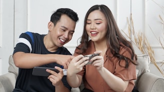 man and woman happily showing care, love, empathy, compassion