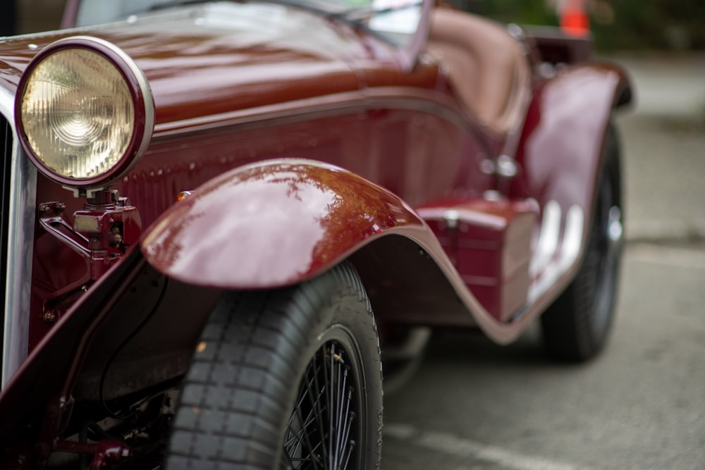 vintage red car