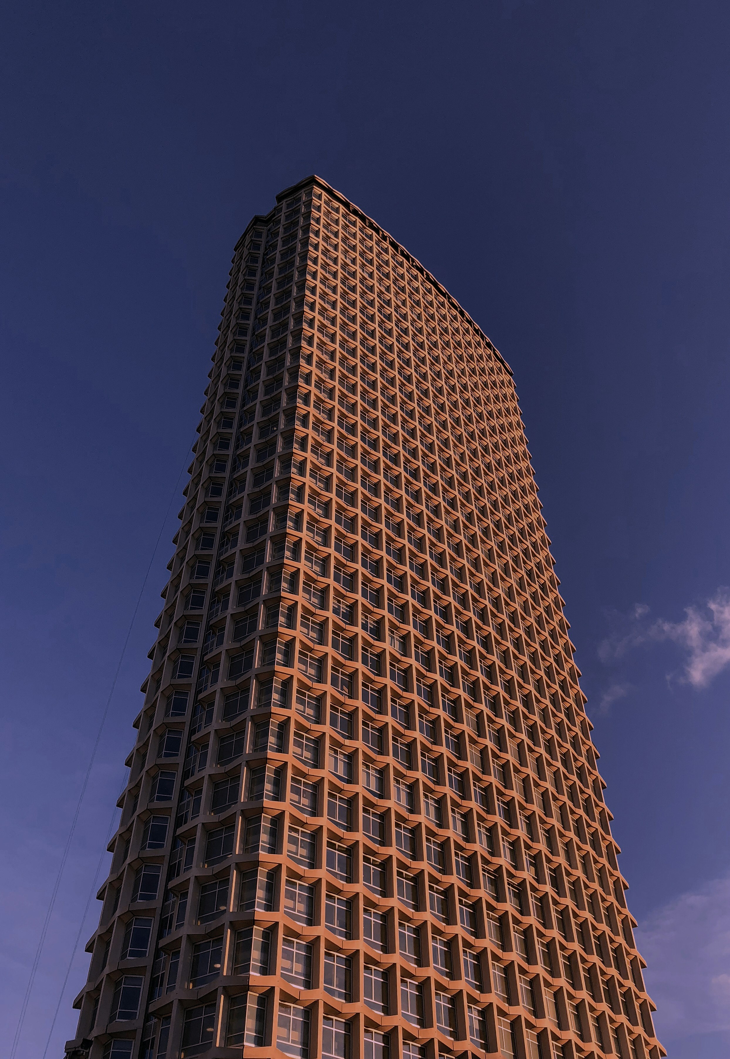 View to the Centre Point tower in London, UK. Centre Point is a building in Central London, comprising a 33-storey tower. Shot on iPhone X