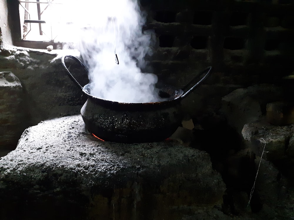 smoke coming out from pot