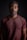 man wearing red v-neck shirt close-up photography