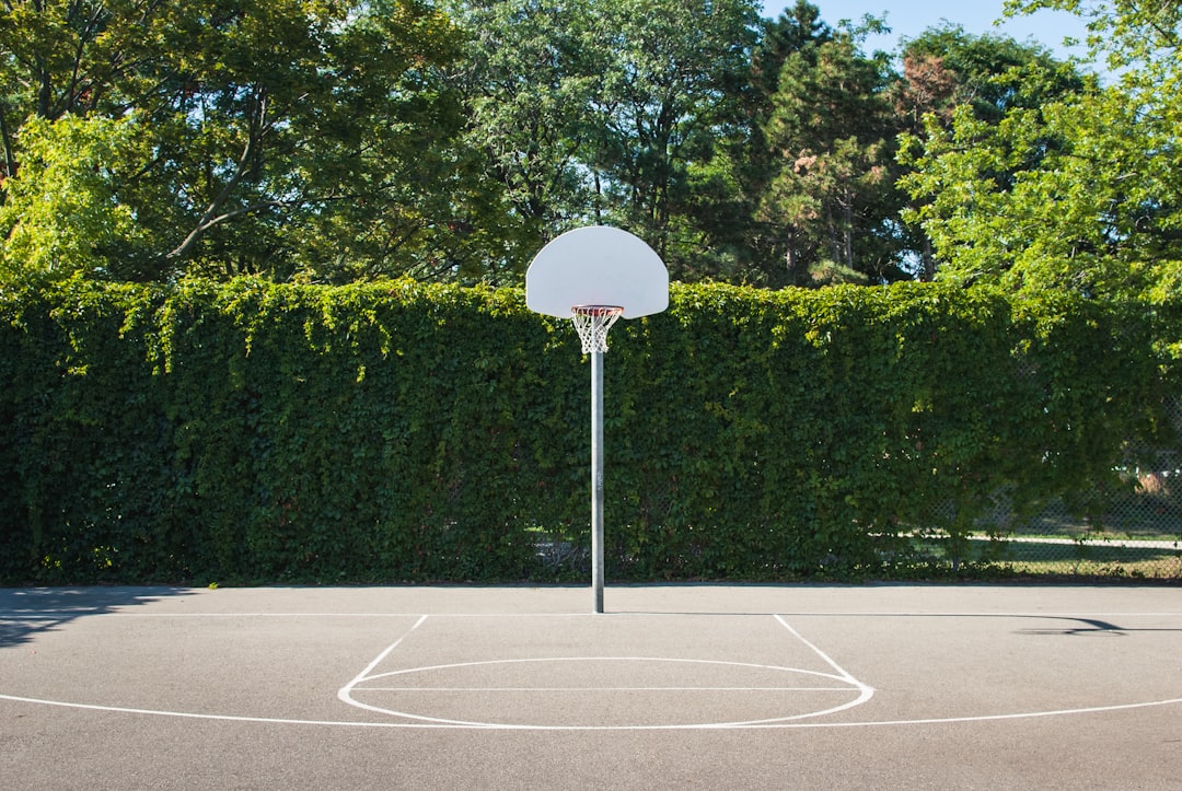 white and red basketball system close-up photography