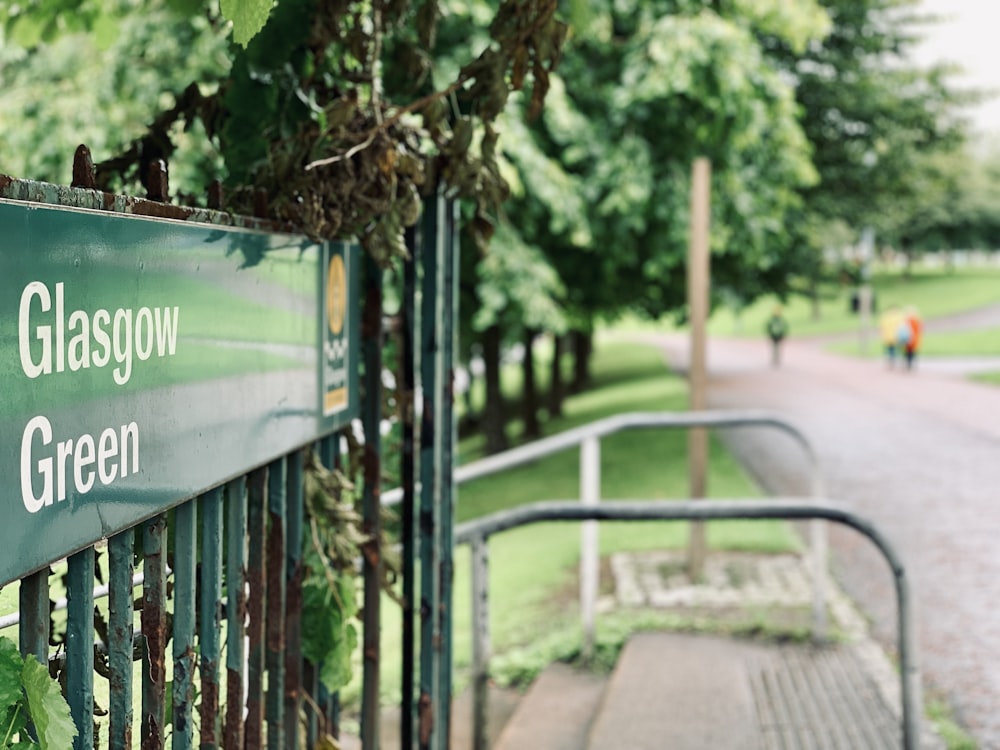 Glasgow Green signboard close-up photography