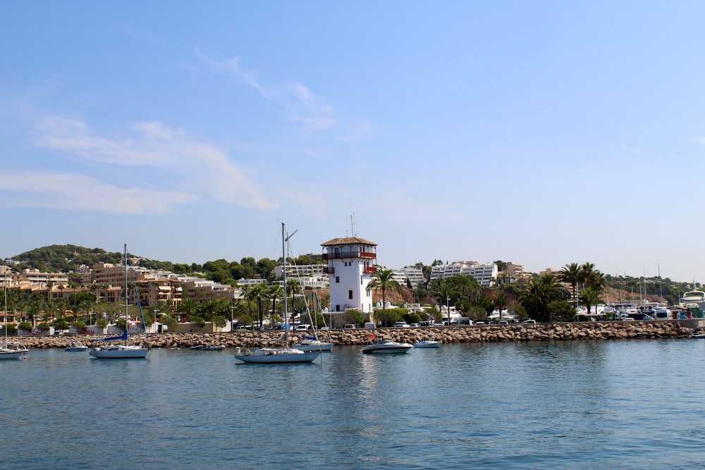 photo of white painted lighthouse