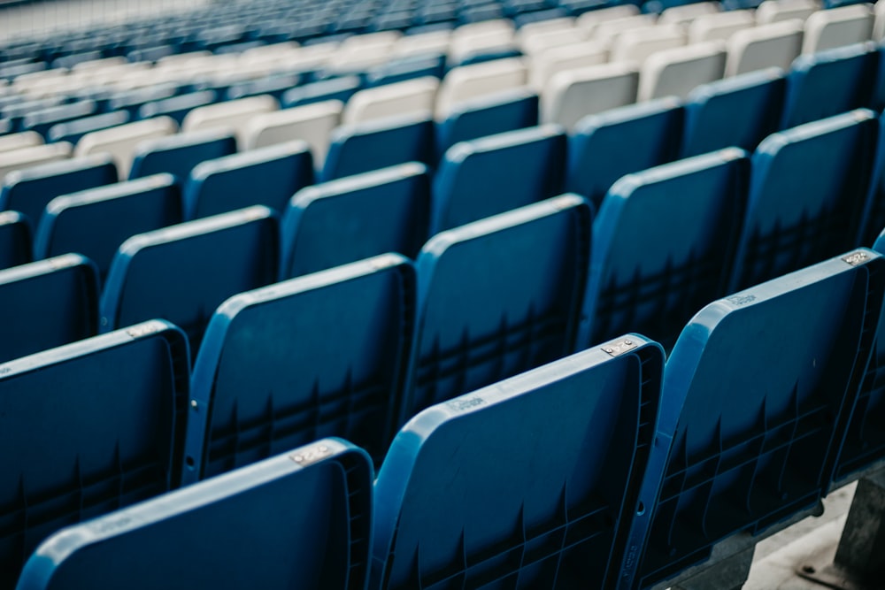 blue and white chairs