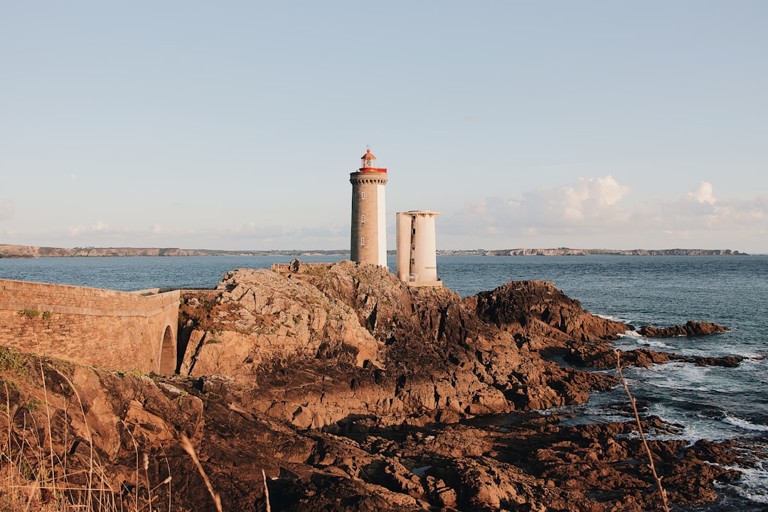 brown and white lighthouse near body of water