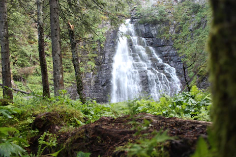 En foss i skogen på Lillehammer