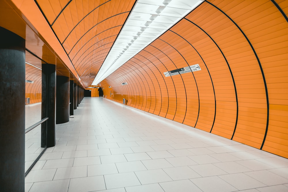 orange hallway tunnel