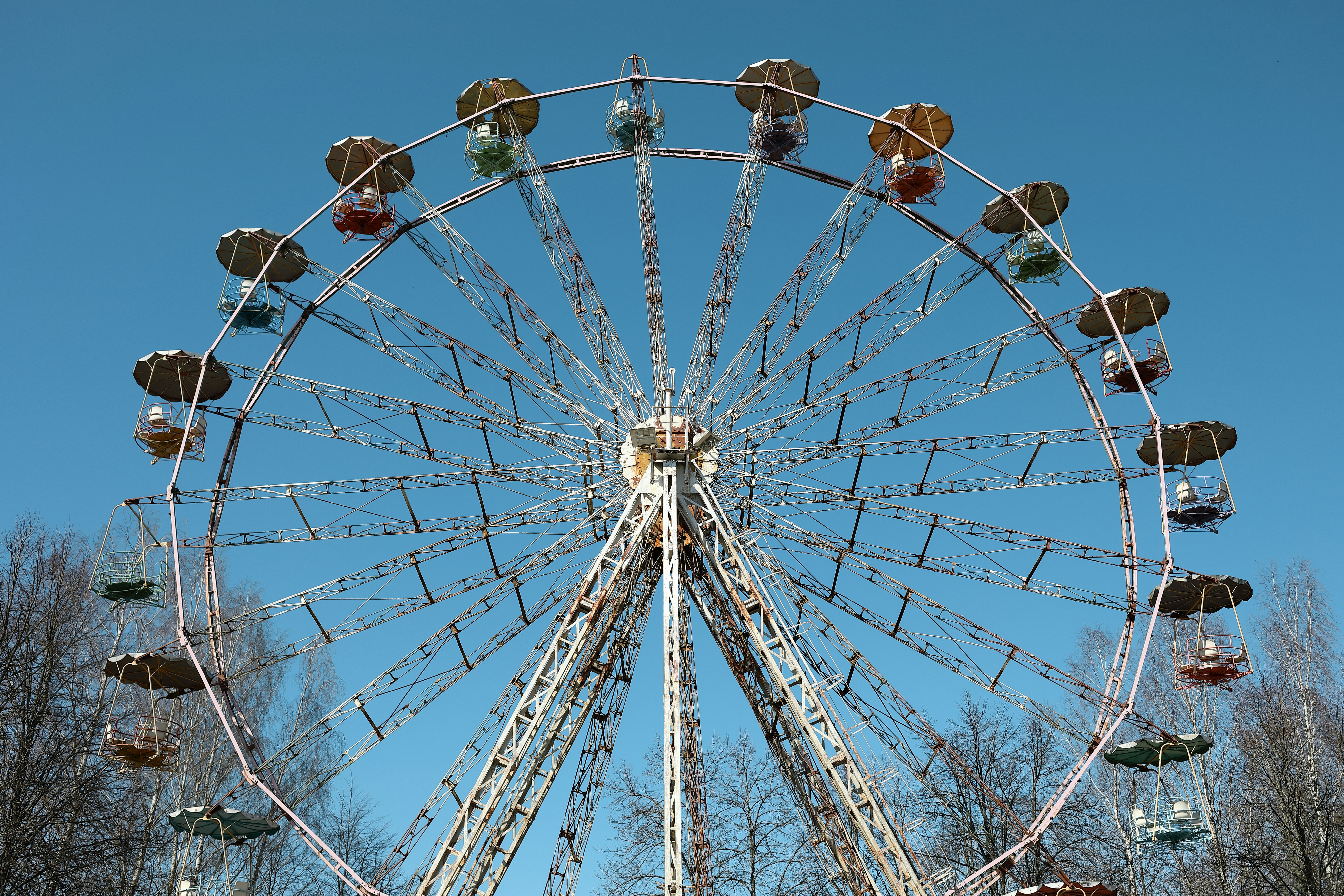 white and brown ferris wheel photo lithuania teams background