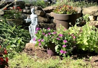 A peaceful garden scene symbolizing new beginnings and spiritual growth.