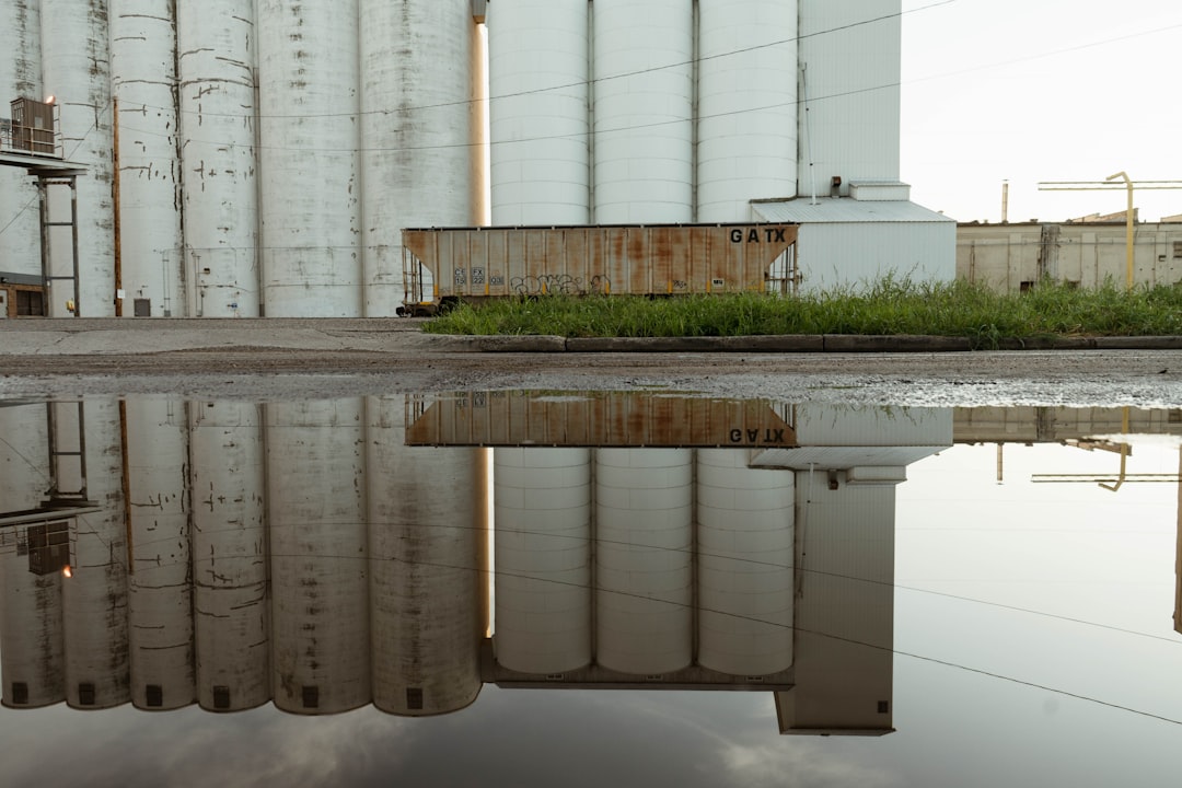 water puddle beside building