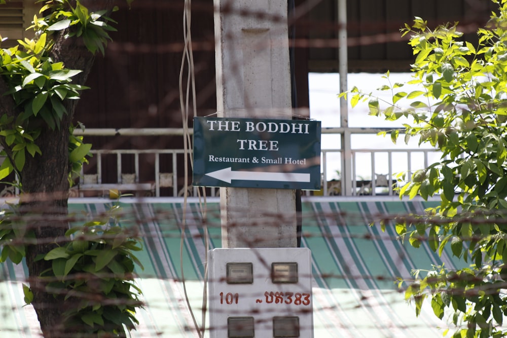 a sign for the boddh tree restaurant in san francisco