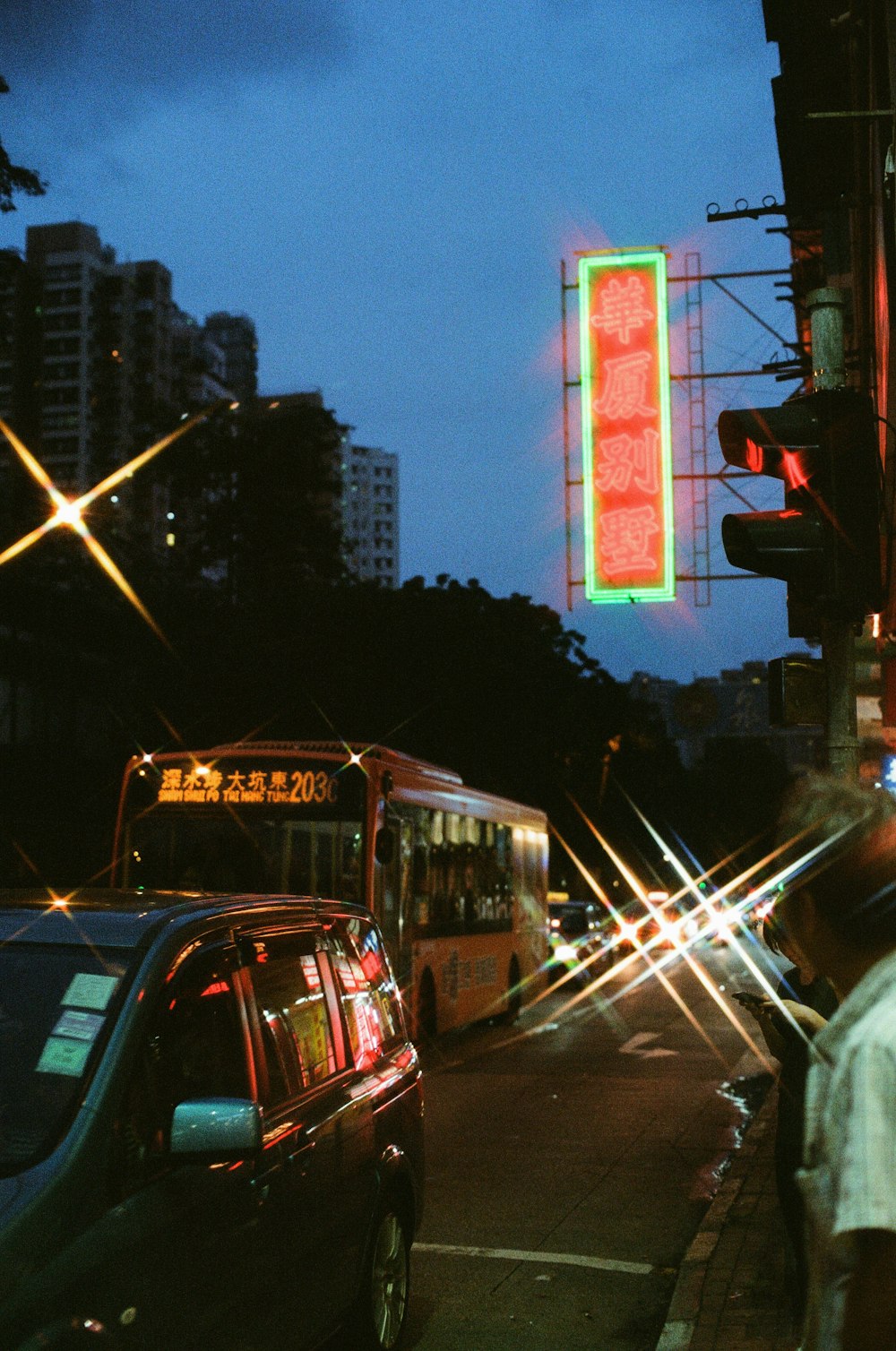 vehicles on road during nighttime