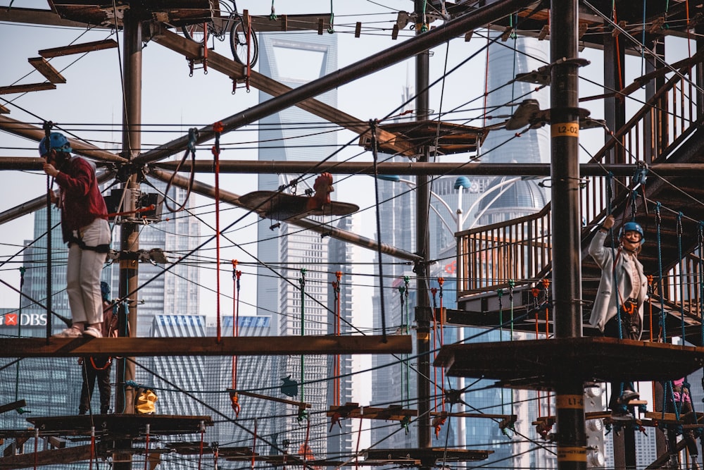 men working on construction of building