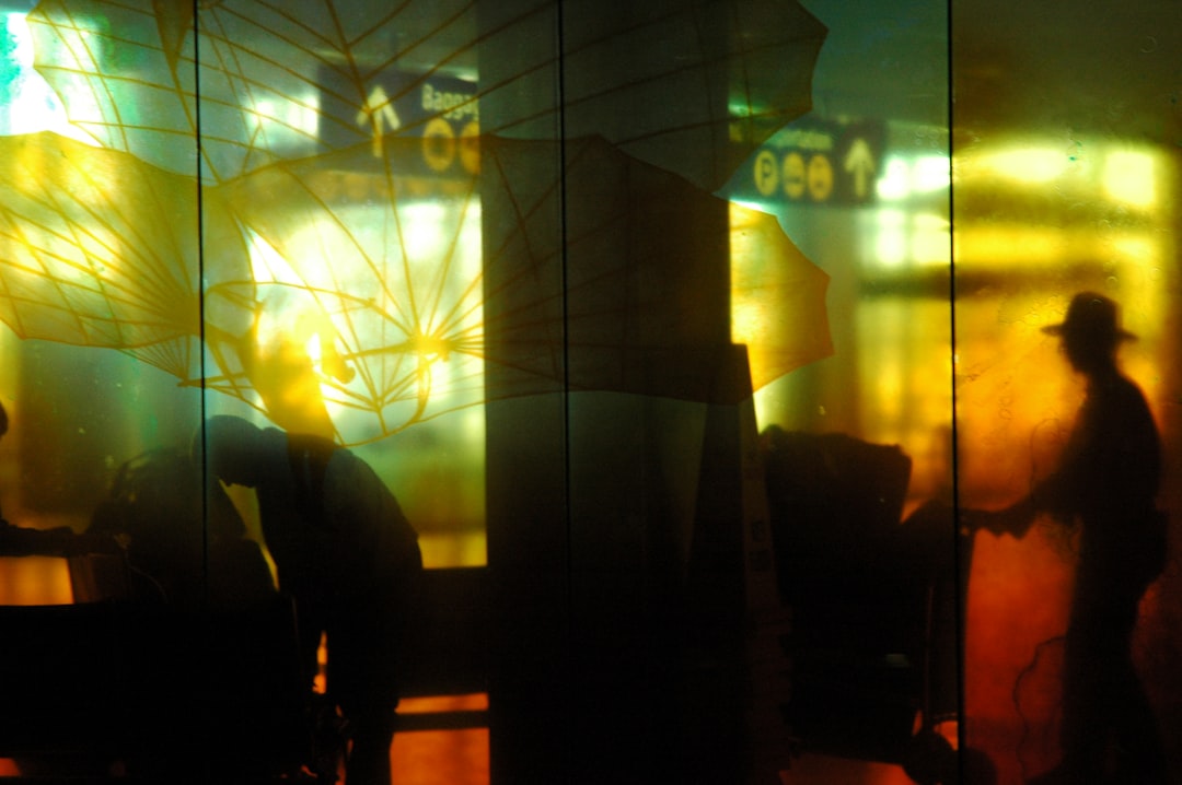 silhouette of man wearing hat,