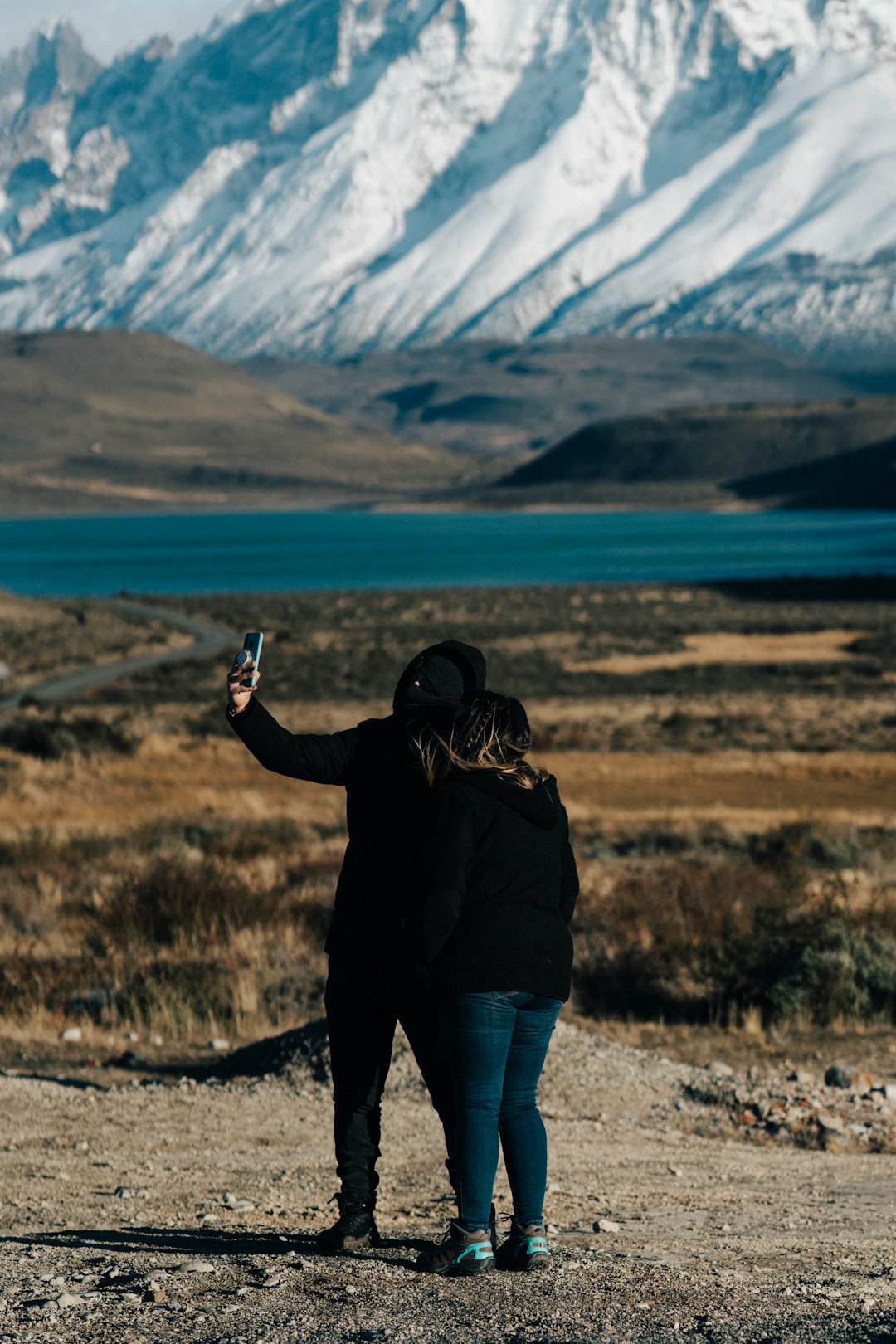 two person talking selfie