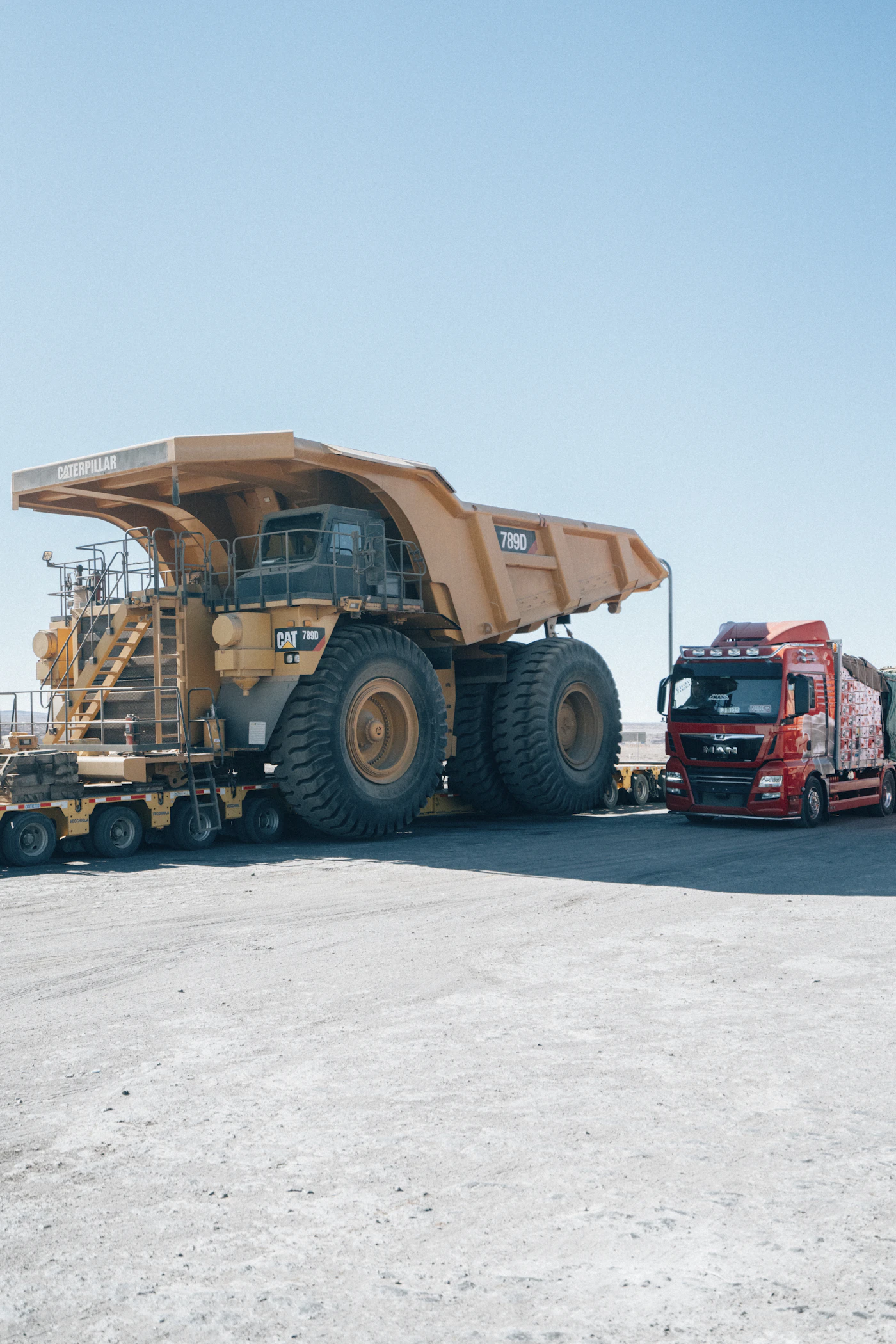 Large yellow construction dump truck