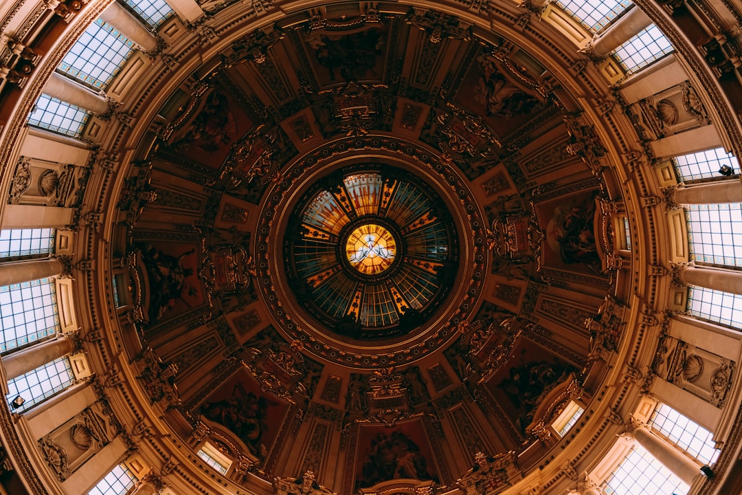 gold and brown dome building interior