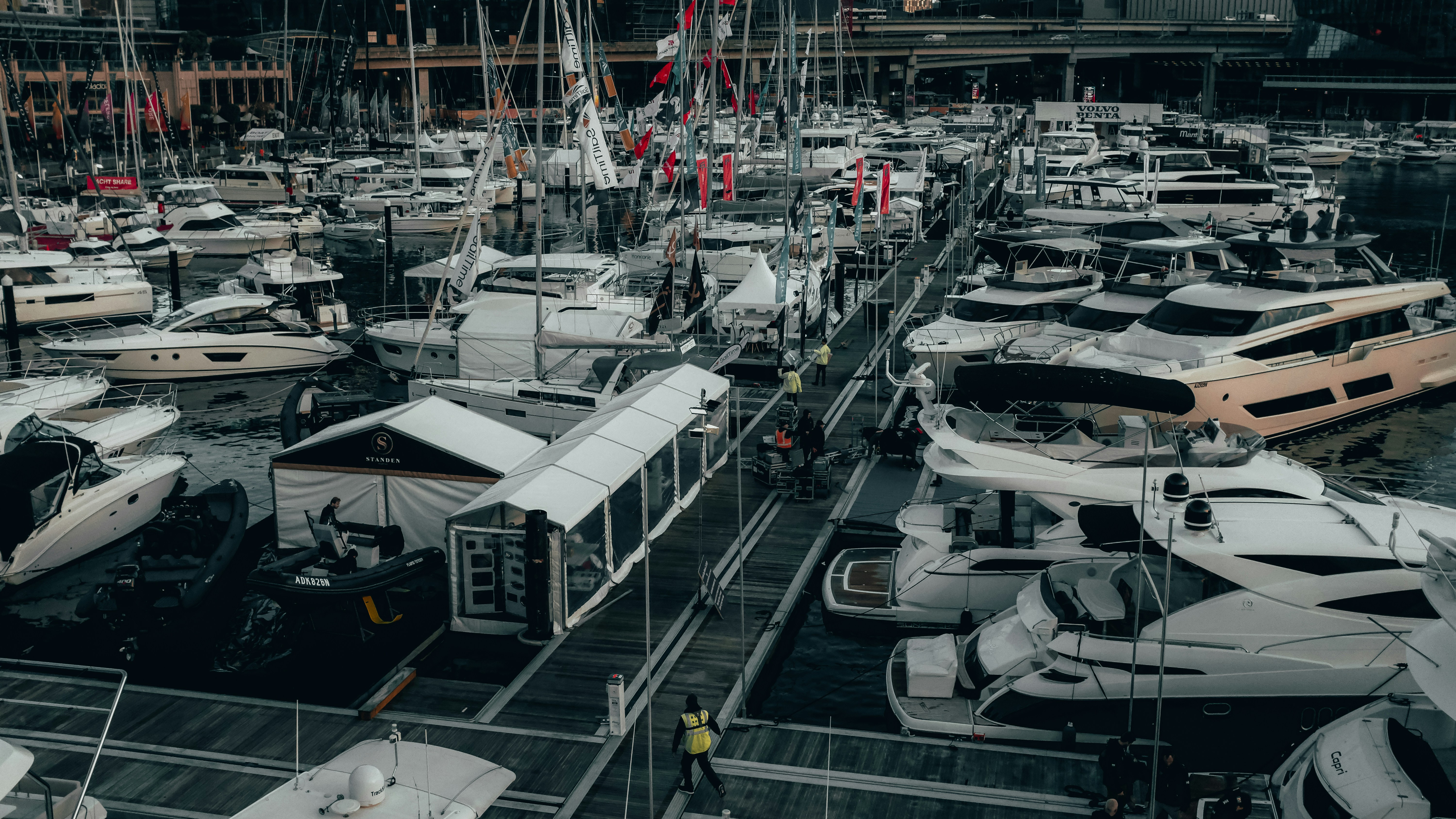 powerboats near dock