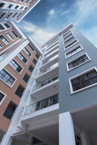 Low-angle view of a modern office building in Nairobi
