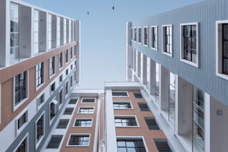 low angle photo of buildings