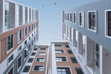 low angle photo of buildings