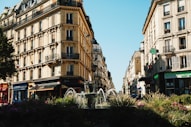 water fountain near plants