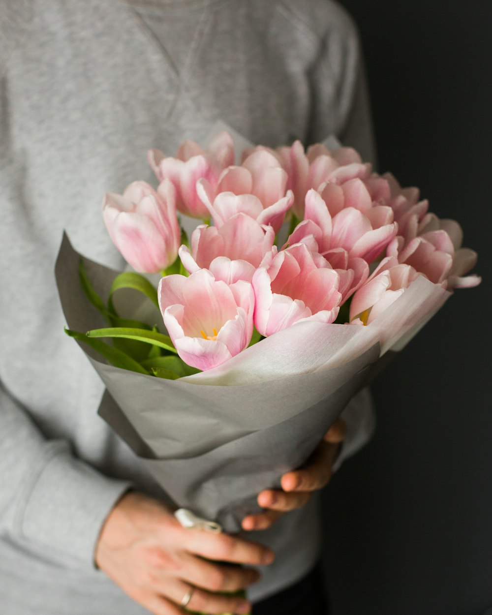 pink tulips buoquet