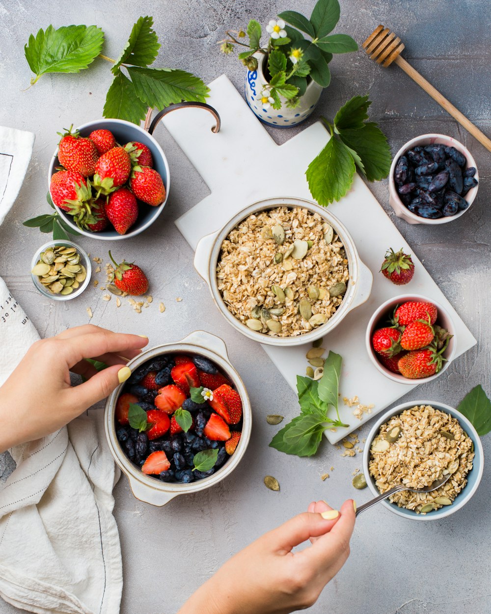 bowls of foods