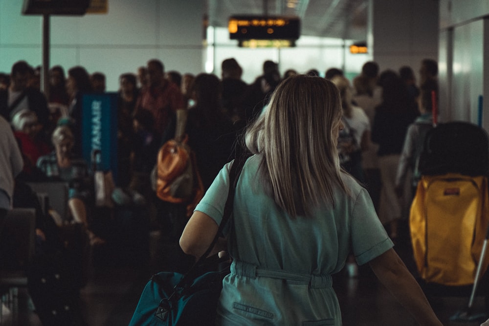 woman walking in airport