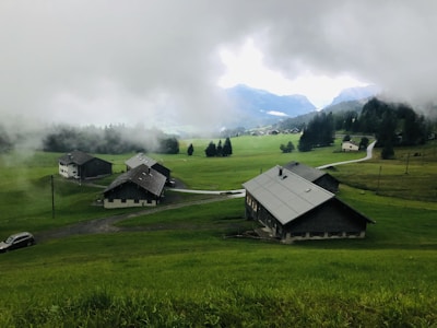 Rustic countryside land with green hills