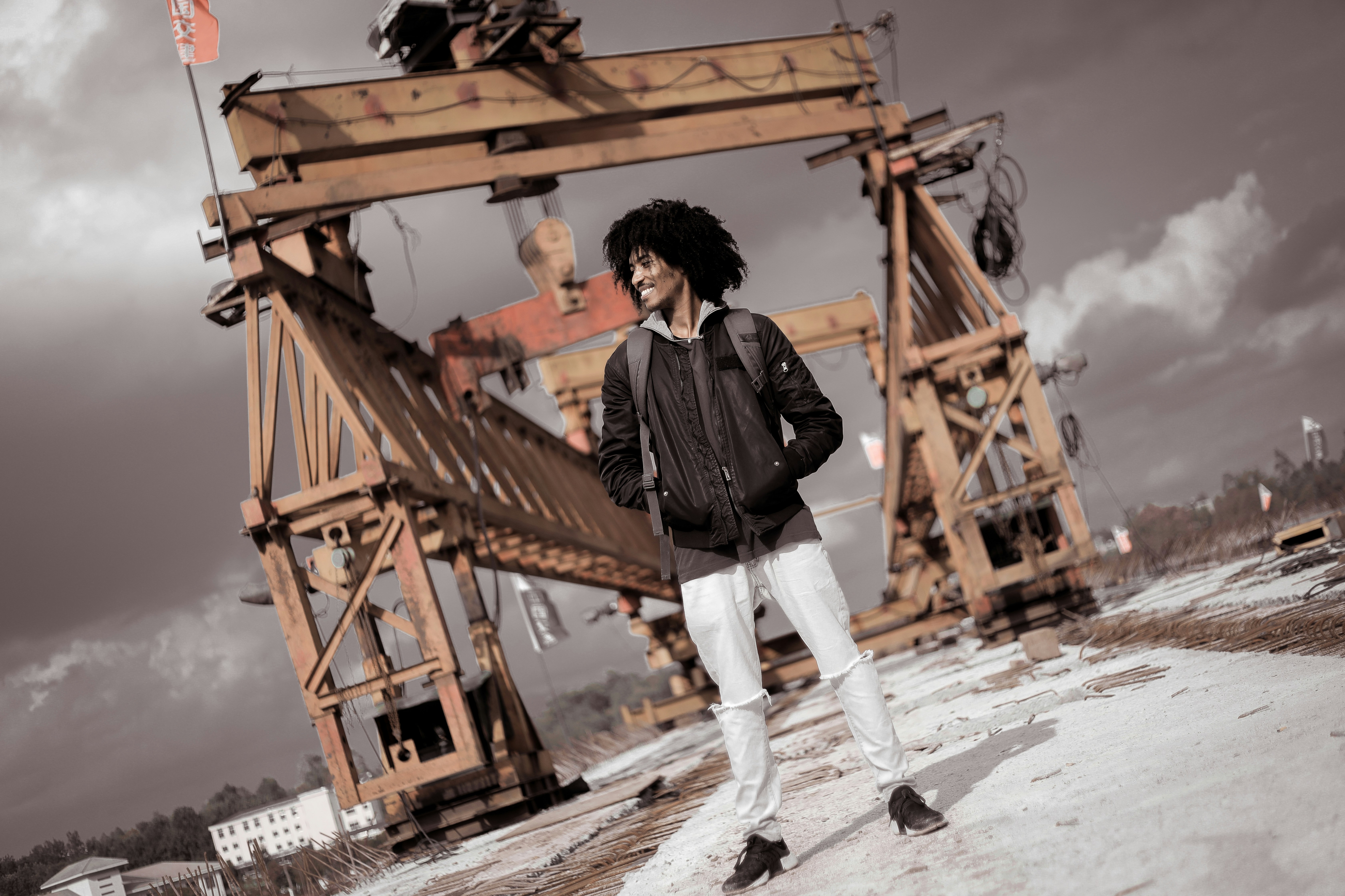 Founder of Makgoadi Projects and Construction, South African male professional in construction site, confident, natural light